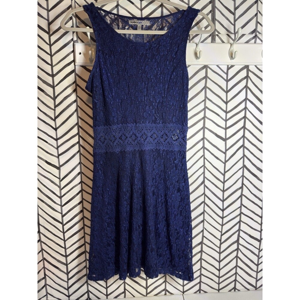 Bailey Girl Royal Blue Sleeveless Lace Crochet Waist Panel Juniors XL 6027